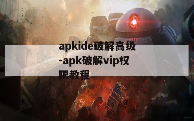 apkide破解高级-apk破解vip权限教程