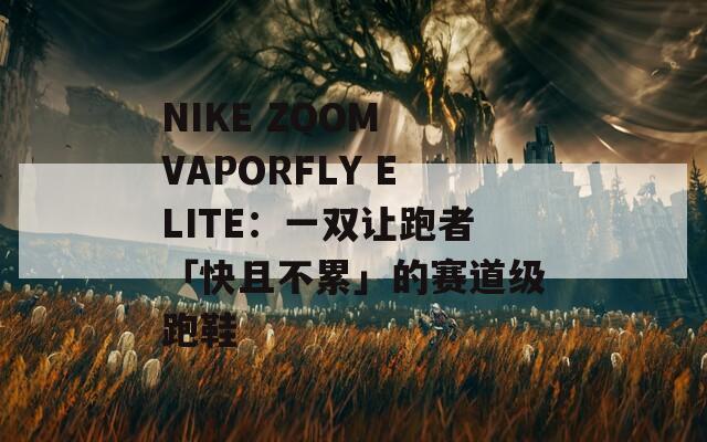 NIKE ZOOM VAPORFLY ELITE：一双让跑者「快且不累」的赛道级跑鞋