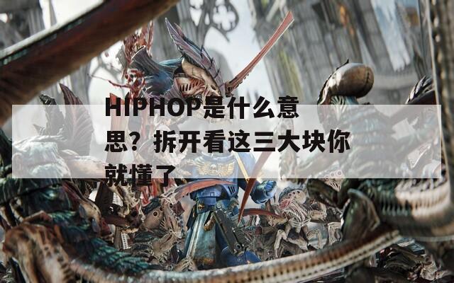 HIPHOP是什么意思？拆开看这三大块你就懂了