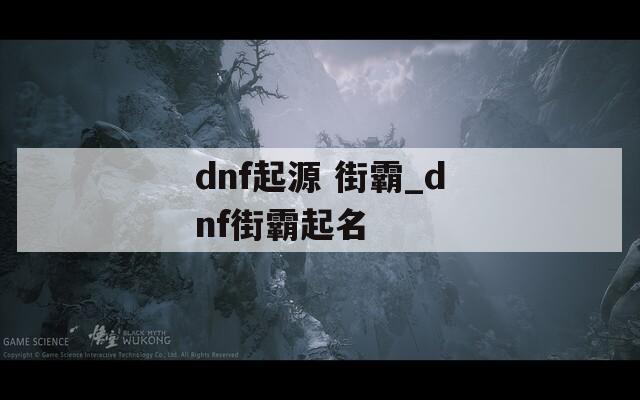 dnf起源 街霸_dnf街霸起名