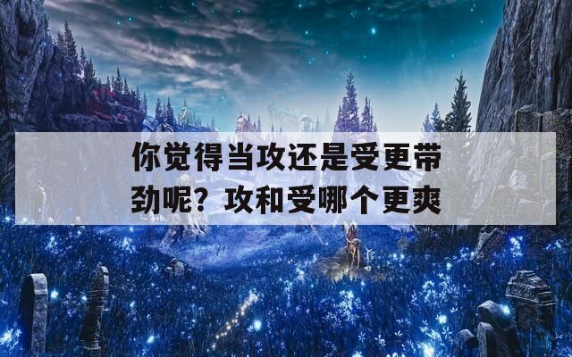 你觉得当攻还是受更带劲呢？攻和受哪个更爽