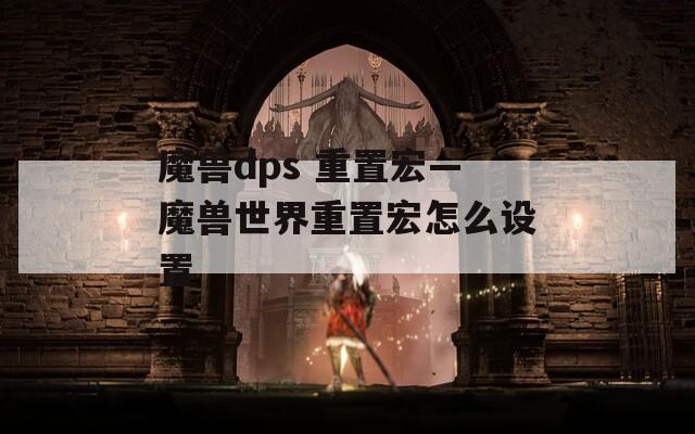 魔兽dps 重置宏—魔兽世界重置宏怎么设置