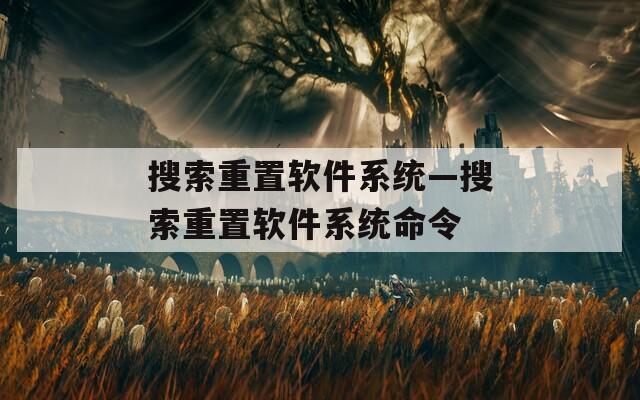 搜索重置软件系统—搜索重置软件系统命令