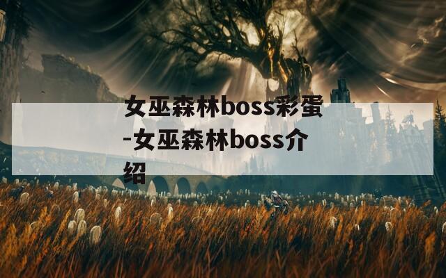 女巫森林boss彩蛋-女巫森林boss介绍