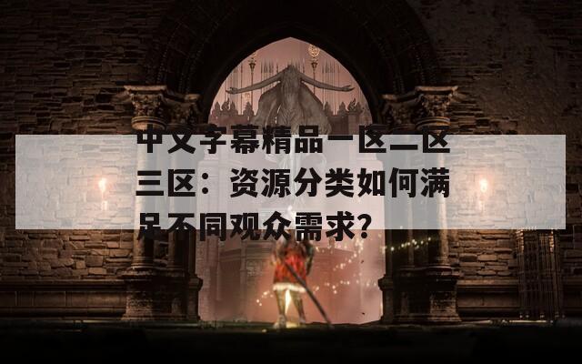 中文字幕精品一区二区三区：资源分类如何满足不同观众需求？