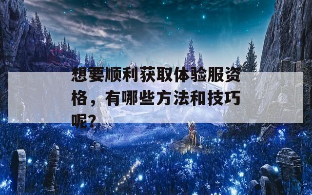 想要顺利获取体验服资格，有哪些方法和技巧呢？