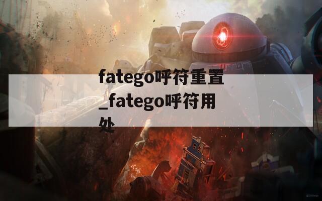 fatego呼符重置_fatego呼符用处